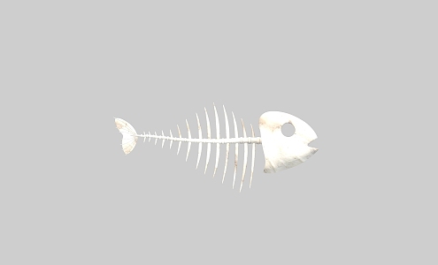 Fish bone Q version fish bone cartoon fish bone 3d model