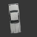 White Vintage Classic Two Door Sedan Car With Dust Covered Exterior