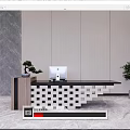Modern Reception Desk Front Desk 3d model