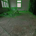 Abandoned Old Building Room With Broken Windows Debris And Dust During Demolition 3d model
