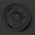 Gray Forged Car Wheel With Red Accents And Black Ring Design
