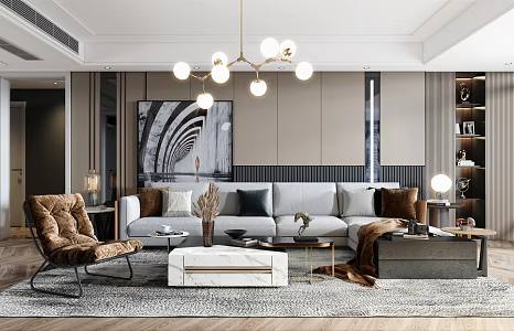 modern living room 3d model