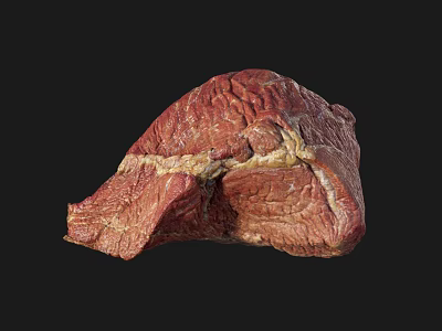 Fresh Raw Beef with Marbled Fat Texture Isolated on Black Background 3d model
