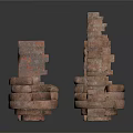 Brick Stacked Sculptures With Various Shapes And Textured Surfaces 3d model
