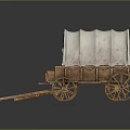 Two Types Of Wooden Wagons With Canopy And Flatbed Structure