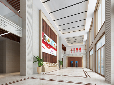 Modern Hall 3d model