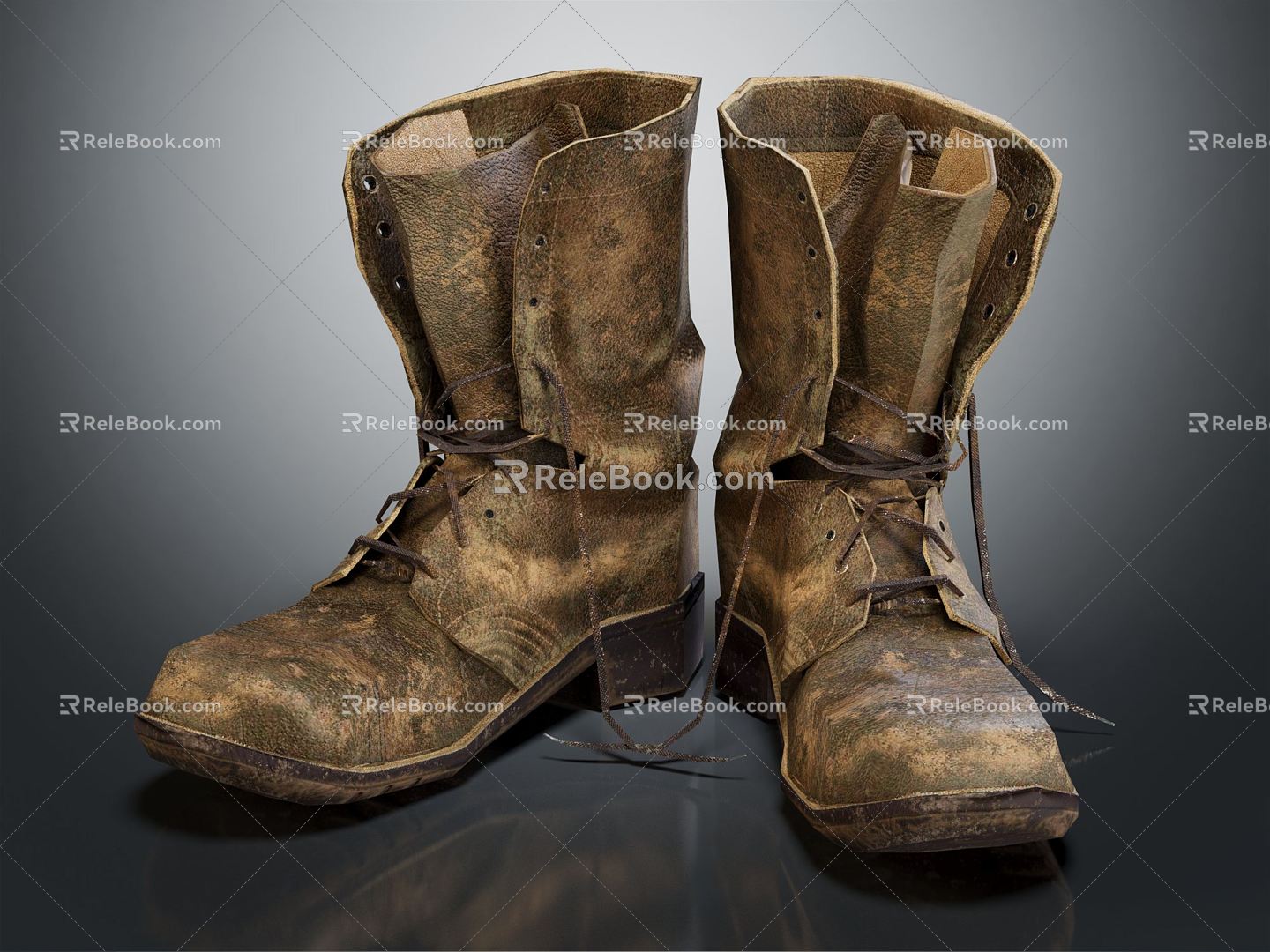 Modern Boots Medium Boots 3d model