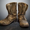 Vintage Leather Boots Distressed Design With Lace Up Front Rustic Brown Classic Workwear Style