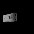 Modern Compact Power Strip With Multiple Outlets And Side Ventilation 3d model