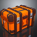 Durable Vintage Style Orange Suitcase with Brown Straps and Metal Clasps