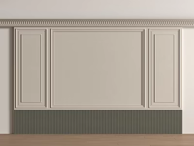 French background wall plaster line 3d model