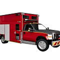 Red Ambulance Emergency Medical Vehicle With Functional Body Design And Equipment