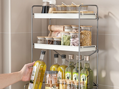 Kitchen storage supplies seasonings bottle storage rack model