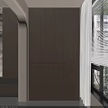 Modern Wooden Balcony Cabinet With Minimalist Design Window Blinds And Storage