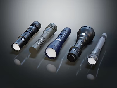 Collection of Diverse Flashlights with Different Designs and Unique Styles 3d model