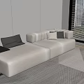 Side pillow for double sofa 3d model