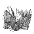 Modern Geometric Sculpture With Crystalline Polyhedron Structure And Metal Frame Design