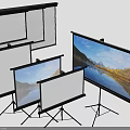 Projection Monitoring System With Portable Projector Screens Tripod Mounted Projectors Clear Display For Security Surveillance