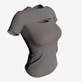 Gray Short Sleeve T shirt With Front Cutout Design For Women Casual Wear