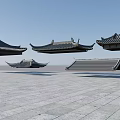 Traditional Chinese Architectural Roof Components With Classic Eave And Tile Structures 3d model
