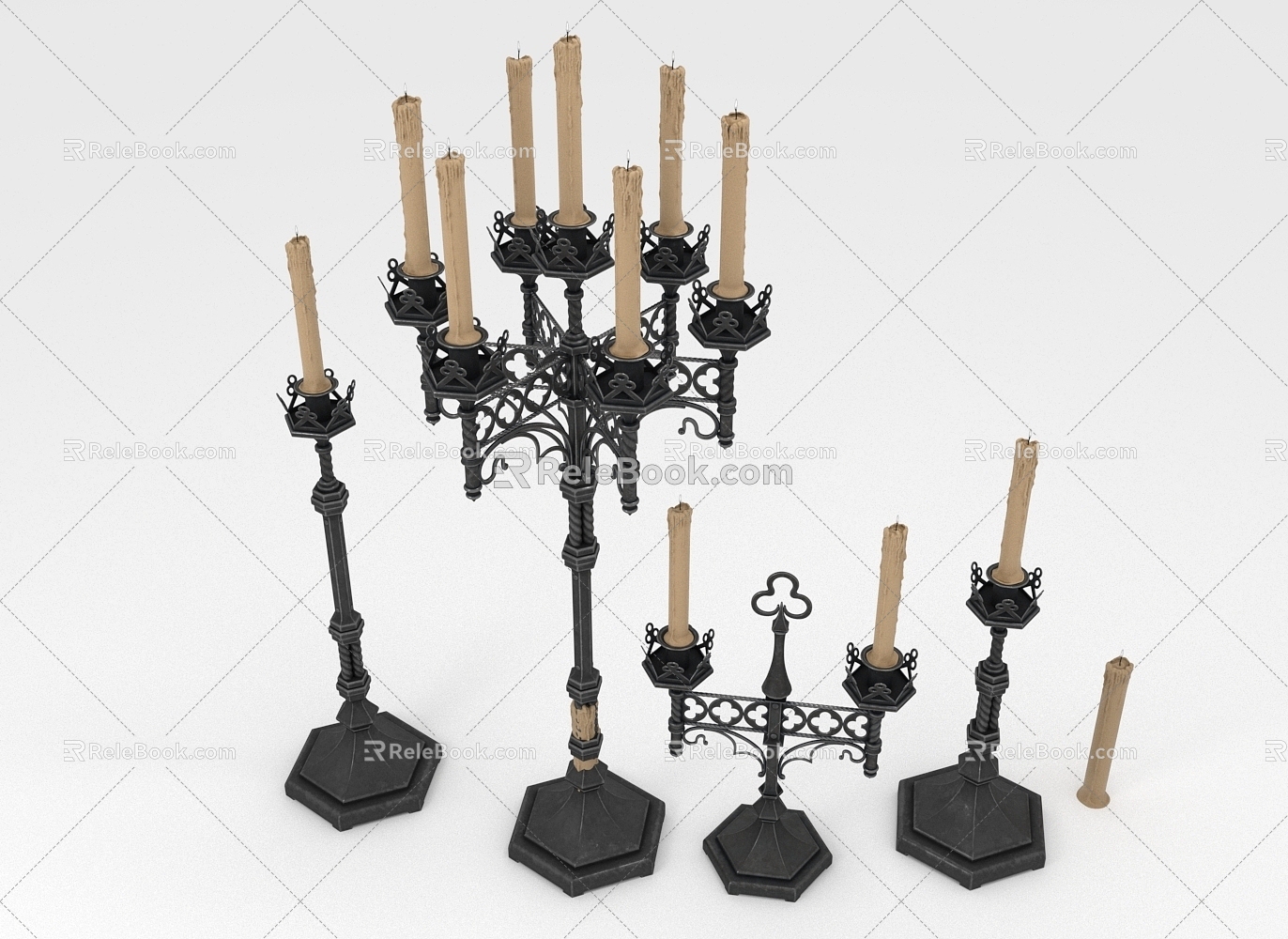 Candle candlestick haunted house props model