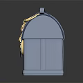 Light Blue Box Bag With Golden Rings Chain Lock And Cross Pendant