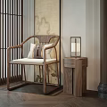 New Chinese-style Chair with Circle Chair 3d model