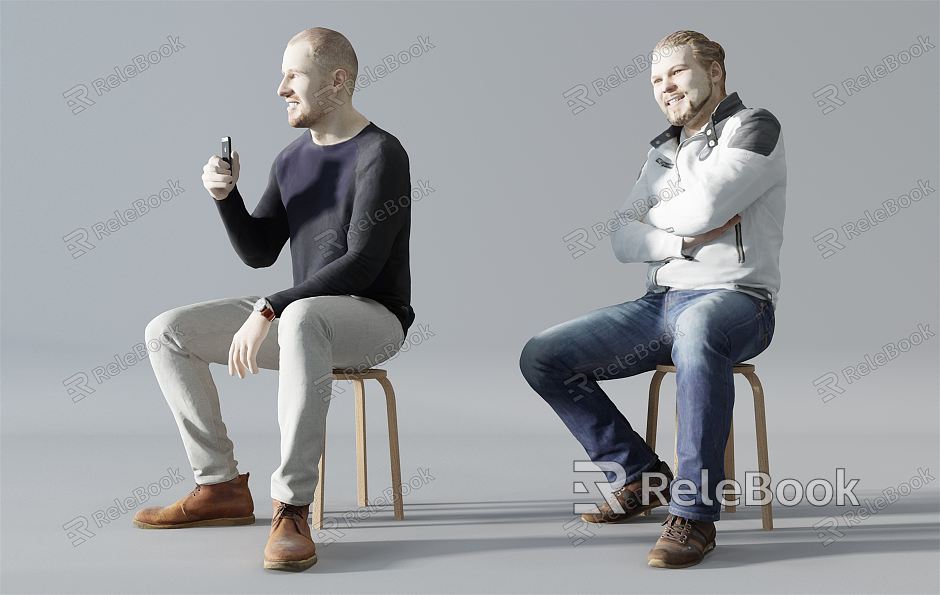 Modern double seated figure model