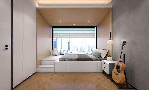 Modern Tatami Bedroom Children's Room Girls Room Boys Room Second Bedroom 3d model