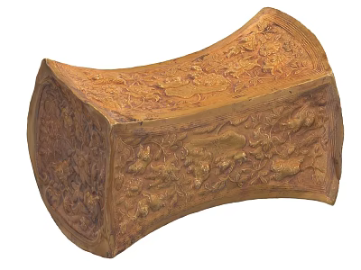 Golden Carved Arc Shaped Medical Device For Therapeutic Support Applications 3d model