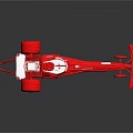 Red Racing Car Model With White Seat Top Structure And Four Wheels