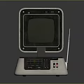 Desktop Electronic Device With Green Screen Display And Control Panel Interface