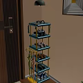 Space Saving Multi Tier Shoe Cabinet With Umbrella Hooks Organizing Shoes In Entryway