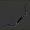 3D Modeled Black Sleek Archery Bow Weapon With Green Accents And Modern Design