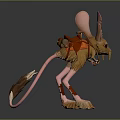 Fantasy Mouse Character Mount With Red Gear Long Ears And Furry Paws