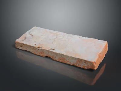 Vintage Red And White Textured Brick With Rough Surface For Construction Projects 3d model