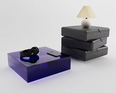 Modern bedside table acrylic bedside table combination 3d model