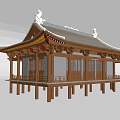 Ancient Chinese Architecture Classic Roof Design With Ornate Eaves And Wooden Columns On Waterfront Platform
