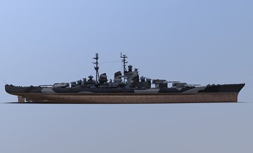 modern warship battleship destroyer 3d model