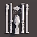 Classical Roman Columns With Angel Statues And Ornate Architectural Details