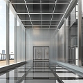 modern elevator hall elevator 3d model