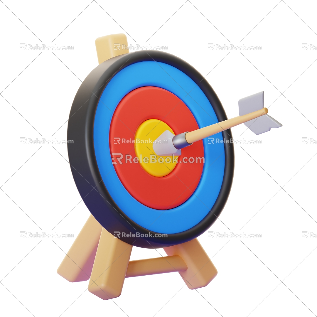 Modern Shooting Target Cartoon Arrow 3d model