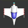 White Model Airplane With Blue Cockpit Red White Striped Wings And Stand