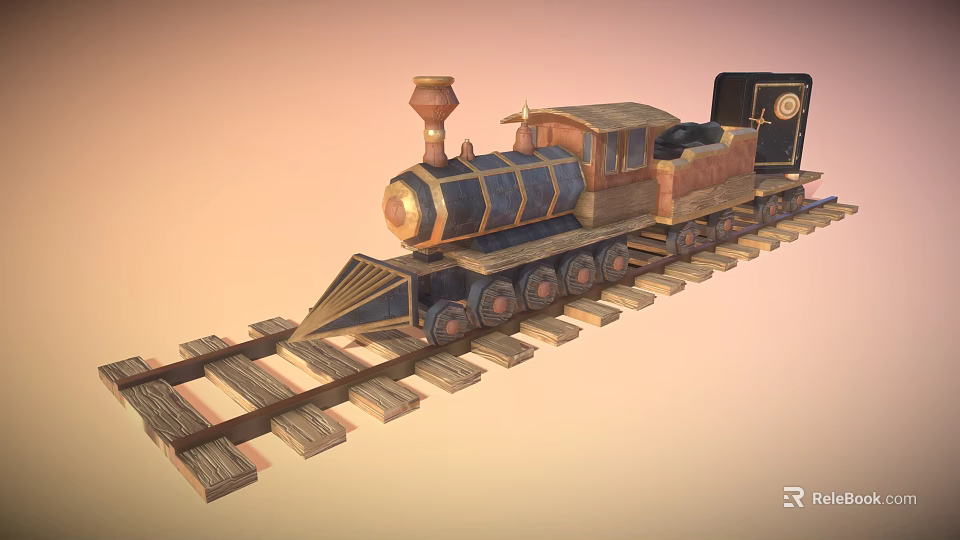 Vintage Steam Train With Classic Design Elements On Rail Tracks 3d model 