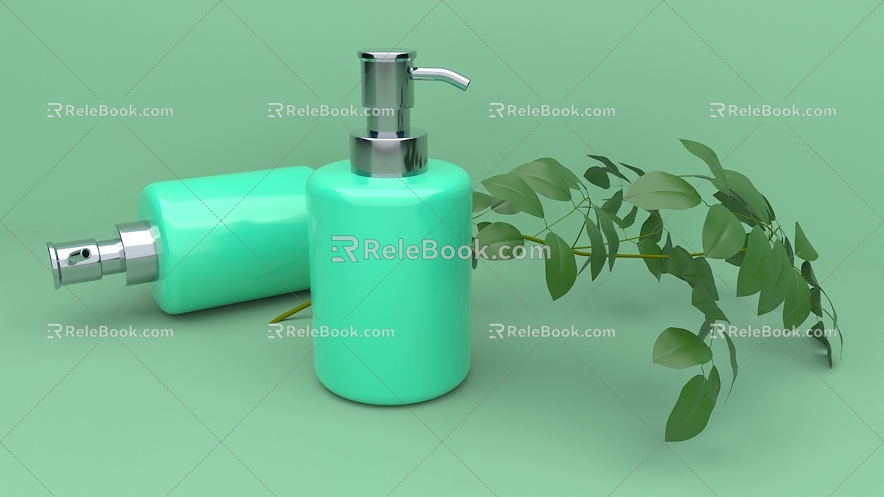 Large bottle of cosmetics display product map 3d model