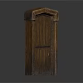 Open Natural Wood Door with Door Frame Home Interior Design