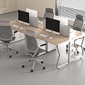 Modern Office Desk and Chair Staff Station Computer Desk and Chair 3d model