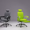 Comfortable Ergonomic Gray Office Chair with Adjustable Backrest Footrest and Wheels