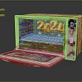 2024 New Unique Computer Case In Red Silver With Internal Storage Rack And Bottom Tray