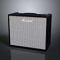 Marshall Electric Guitar Amplifier With Black And White Checkered Front Panel And Handle 3d model